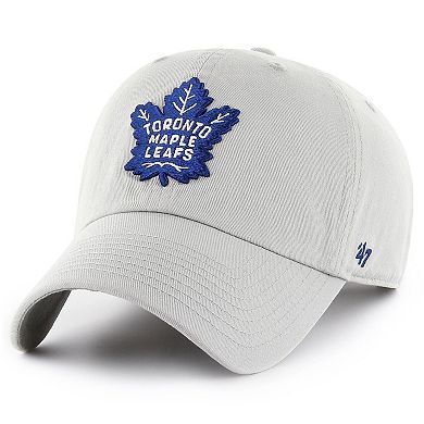 Men's '47 Gray Toronto Maple Leafs Team Clean Up Adjustable Hat