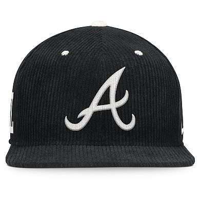Men's Nike Black Atlanta Braves Pro Corduroy Structured Snapback Hat