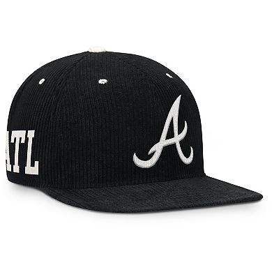 Men's Nike Black Atlanta Braves Pro Corduroy Structured Snapback Hat