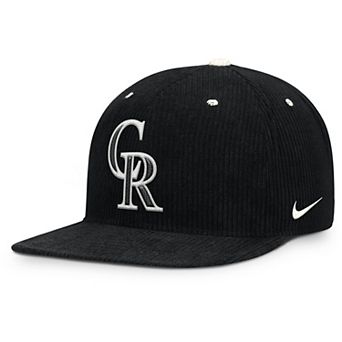 Men's Nike Black Colorado Rockies Pro Corduroy Structured Snapback Hat
