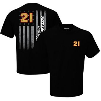 Men's Checkered Flag Black Harrison Burton Exclusive Tonal Flag T-Shirt