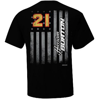 Men's Checkered Flag Black Harrison Burton Exclusive Tonal Flag T-Shirt