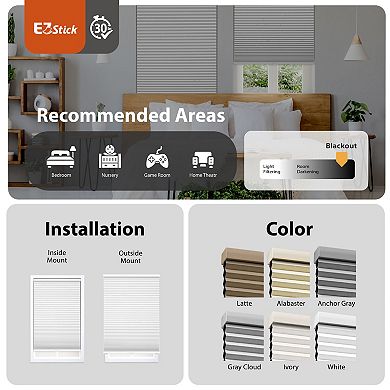 Sonoma Goods For Life® EZ Stick No Tool 48-inch Length Blackout Cellular Shade