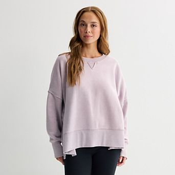 Juniors' Pink Republic Box Fleece Crewneck Pullover