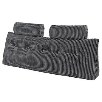 Headboard Pillow Queen, Wedge Reading Pillow with 2 Pockets & Headrests,Removable & Washable Cover