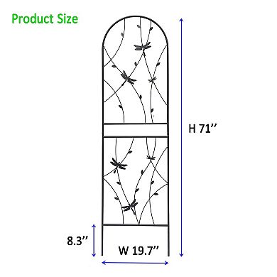 2 Pack Metal Dragonfly Garden Trellis for Climbing Plants, 71" Rustproof Trellis for Flower Support