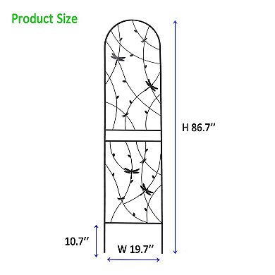 2 Pack Metal Dragonfly Garden Trellis for Climbing Plants, Rustproof Trellis for Flower Vegetables