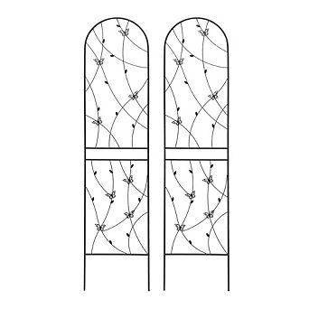 2 Pack Metal Butterfly Garden Trellis for Climbing Plants, 86" Rustproof Trellis for Flower Support