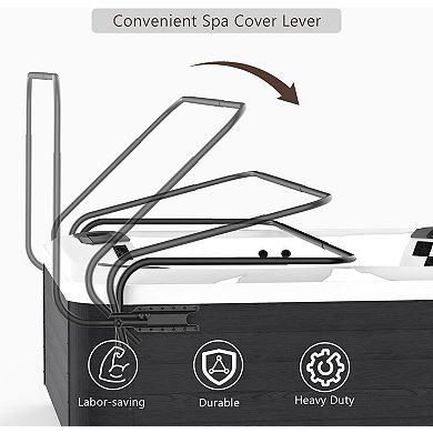 Hot Tub Cover Lifter, Adjustable Side Mount Lifting System, Fits Most Hot Tubs Up to 110" Width