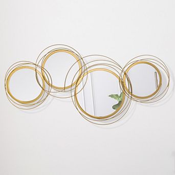 Metal Wall Art Modern Mirror Decor Home Hanging Wall Sculptures for Living Room Bedroom Dining Room,