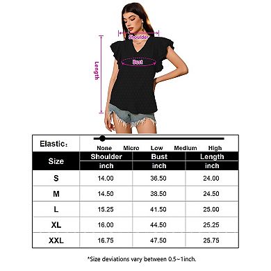 Women's V-Neck Short Sleeve Casual Summer Blouses