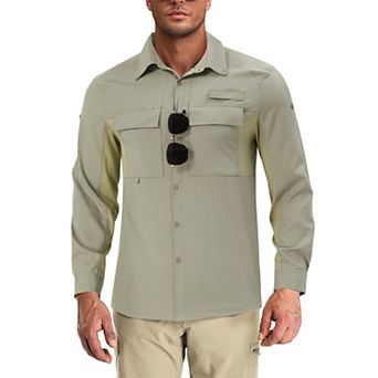 Men's Long Sleeve Fishing Shirt Quick Dry Breathable Outdoor Shirts