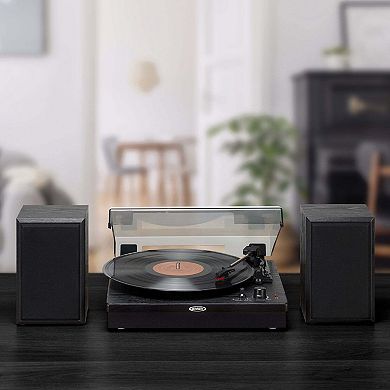 Jensen JTA-315 Dual Bluetooth Turntable (33/45/78 RPM) - 20 Watts (Black)