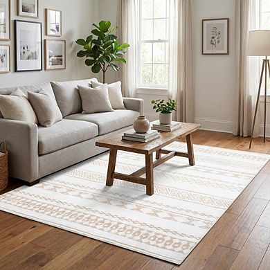 Boho Area Rug Machine Washable Non Slip Non Shedding Stain Resistant Carpet for Bedroom Kitchen