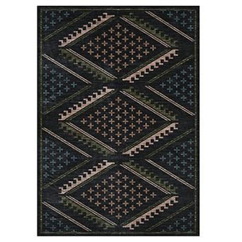 Boho Area Rug Non Slip Vacuum Clean Ultra Thin Stain Resistant Carpet for Bedroom Kitchen Hallway