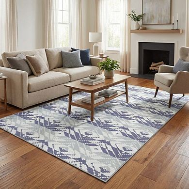 Contemporary Area Rug Machine Washable Low Pile Pet Friendly Ultra Thin Carpet for Kid's Room