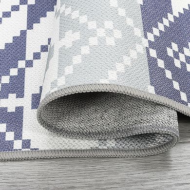 Contemporary Area Rug Machine Washable Low Pile Pet Friendly Ultra Thin Carpet for Kid's Room