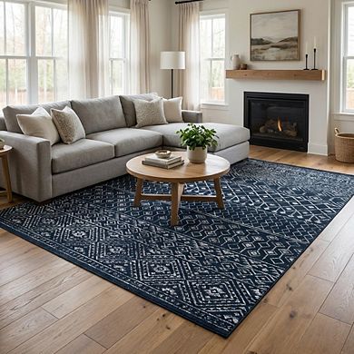 Boho Area Rug Machine Washable Non Slip Non Shedding Stain Resistant Floor Cover for Bedroom