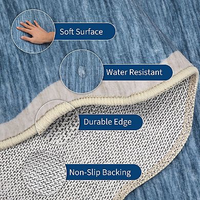 Contemporary Area Rug Machine Washable Vacuum Clean Ultra Thin Stain Resistant Carpet for Bedroom