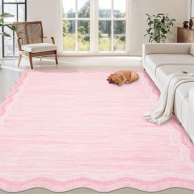 Contemporary Area Rug Non Slip Stain Resistant Vacuum Clean Ultra Thin Carpet for Bedroom Bathroom