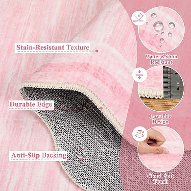Contemporary Area Rug Non Slip Stain Resistant Vacuum Clean Ultra Thin Carpet for Bedroom Bathroom