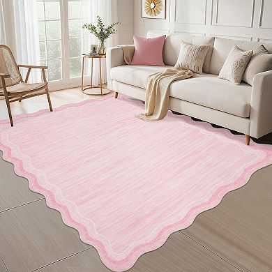 Contemporary Area Rug Non Slip Stain Resistant Vacuum Clean Ultra Thin Carpet for Bedroom Bathroom