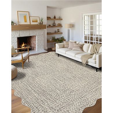 Contemporary Area Rug Machine Washable Low Pile Pet Friendly Foldable Floor Cover for Living Room