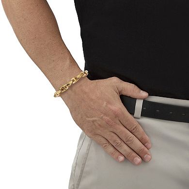 Men's Yellow Gold Ion-Plated Stainless Steel Link Bracelet 8.5 inch