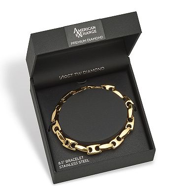 Men's Yellow Gold Ion-Plated Stainless Steel Link Bracelet 8.5 inch