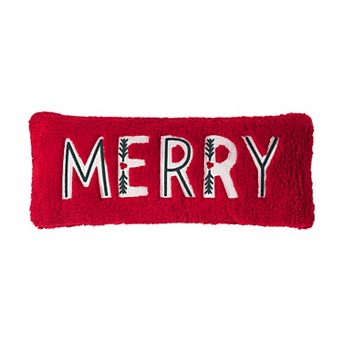 St. Nicholas Square® Merry Faux Shearling Decorative Pillow