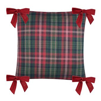 St. Nicholas Square® Plaid Bows Decorative Pillow