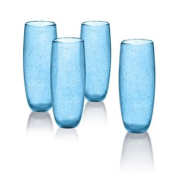 Artland Iris Light Bubble Glass Stemless Flutes 4 pc Set