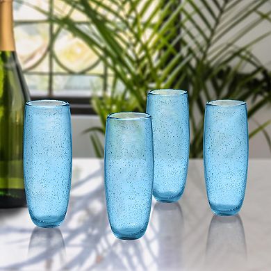 Artland Iris Light Bubble Glass Stemless Flutes 4-Piece Set