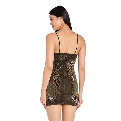 Juniors' Morgan and Co Shimmer Leopard Print Mini Dress
