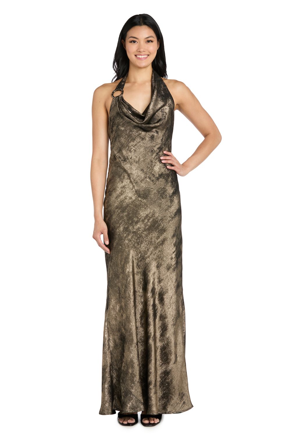 Женские платья Morgan Juniors' Morgan and Co Shimmer Drape Cowl Halter Maxi Dress