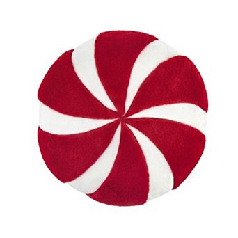 St. Nicholas Square® Faux Fur Peppermint Candy Decorative Throw Pillow