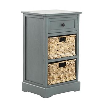 Stella & Eve Wood Storage Unit with 1 Drawer and 2 Wicker Basket Drawers