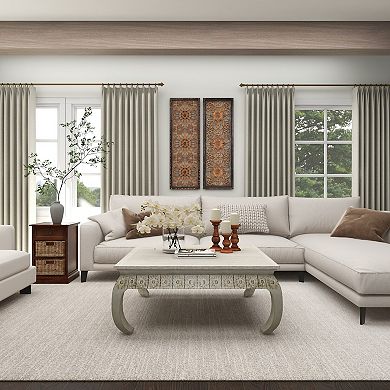 Stella & Eve Wood Storage Unit with 1 Drawer and 2 Wicker Basket Drawers