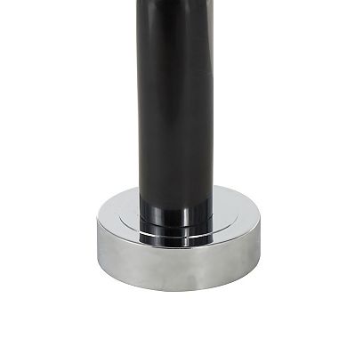Stella & Eve Round Glass Accent Table with Silver Metal Base