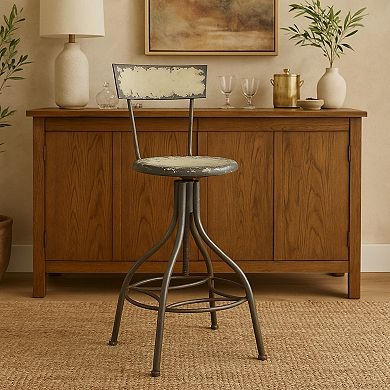 Stella & Eve Metal Bar Stool with Backrest