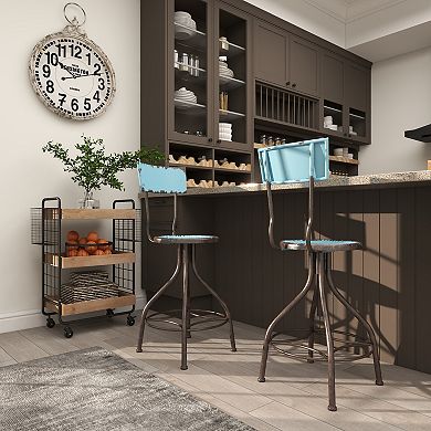 Stella & Eve Metal Bar Stool with Backrest