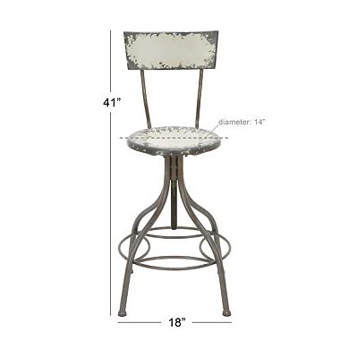 Stella & Eve Metal Bar Stool with Backrest