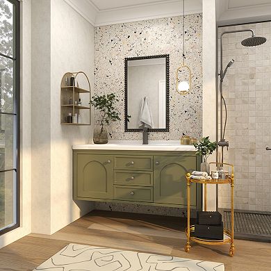 Stella & Eve Metal Rolling 2 Shelves Bar Cart with Wheels