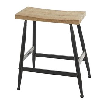 Stella & Eve Metal Kitchen Counter Stool with Wood Top