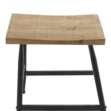 Stella & Eve Metal Kitchen Counter Stool with Wood Top
