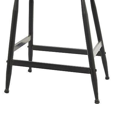 Stella & Eve Metal Kitchen Counter Stool with Wood Top