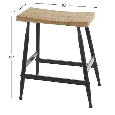Stella & Eve Metal Kitchen Counter Stool with Wood Top