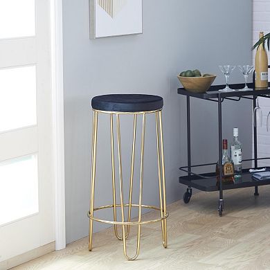 Stella & Eve Metal Bar Stool with Upholstered Seat