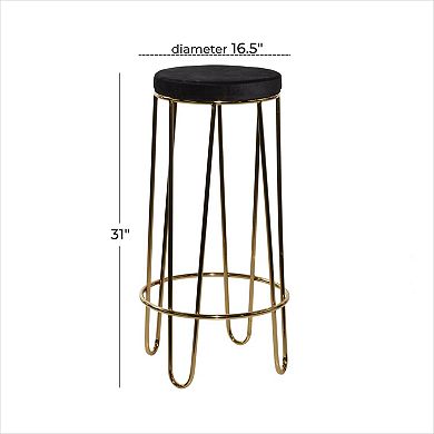 Stella & Eve Metal Bar Stool with Upholstered Seat