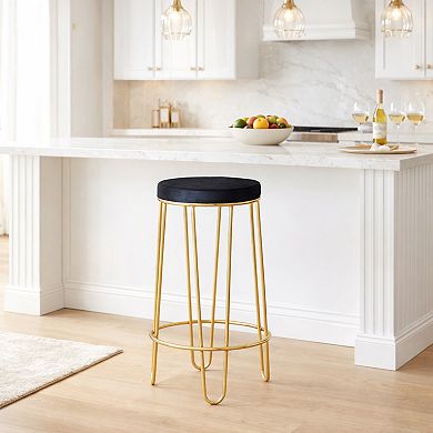 Stella & Eve Metal Bar Stool with Upholstered Seat